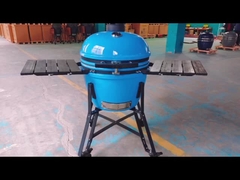 木炭は陶磁器のKamado 22インチの青く滑らかな表面BBQタケHandlleを焼く