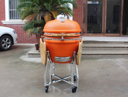 オレンジKamadoの陶磁器のグリル57*65cmのステンレス鋼付属BBQ