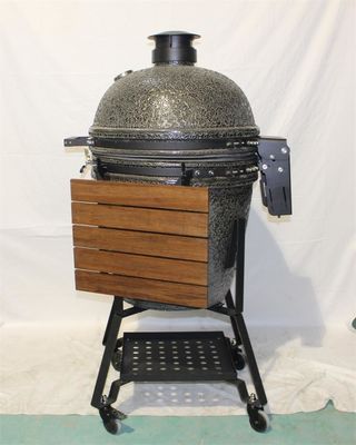 黒い54.6cm 21.5インチの陶磁器の木炭BBQの鋳鉄の火格子