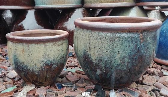 陶磁器の32cmx27cm緑の無作法な屋外の植物の鍋