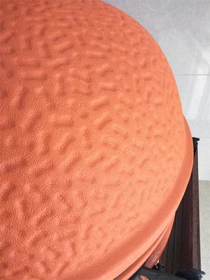 円形のオレンジはBBQ 54.6cm Kamadoの陶磁器のグリルを艶をかけた