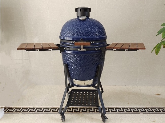 21.5インチSGSの木炭Kamadoのグリル、濃紺の陶磁器の喫煙者のグリル