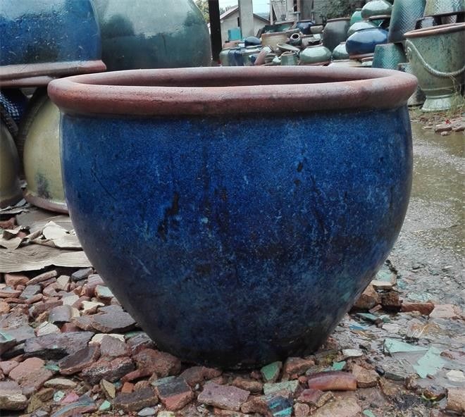 陶磁器の32cmx27cm緑の無作法な屋外の植物の鍋
